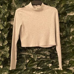 NWOT H&M Gray High Neck Crop Sweater